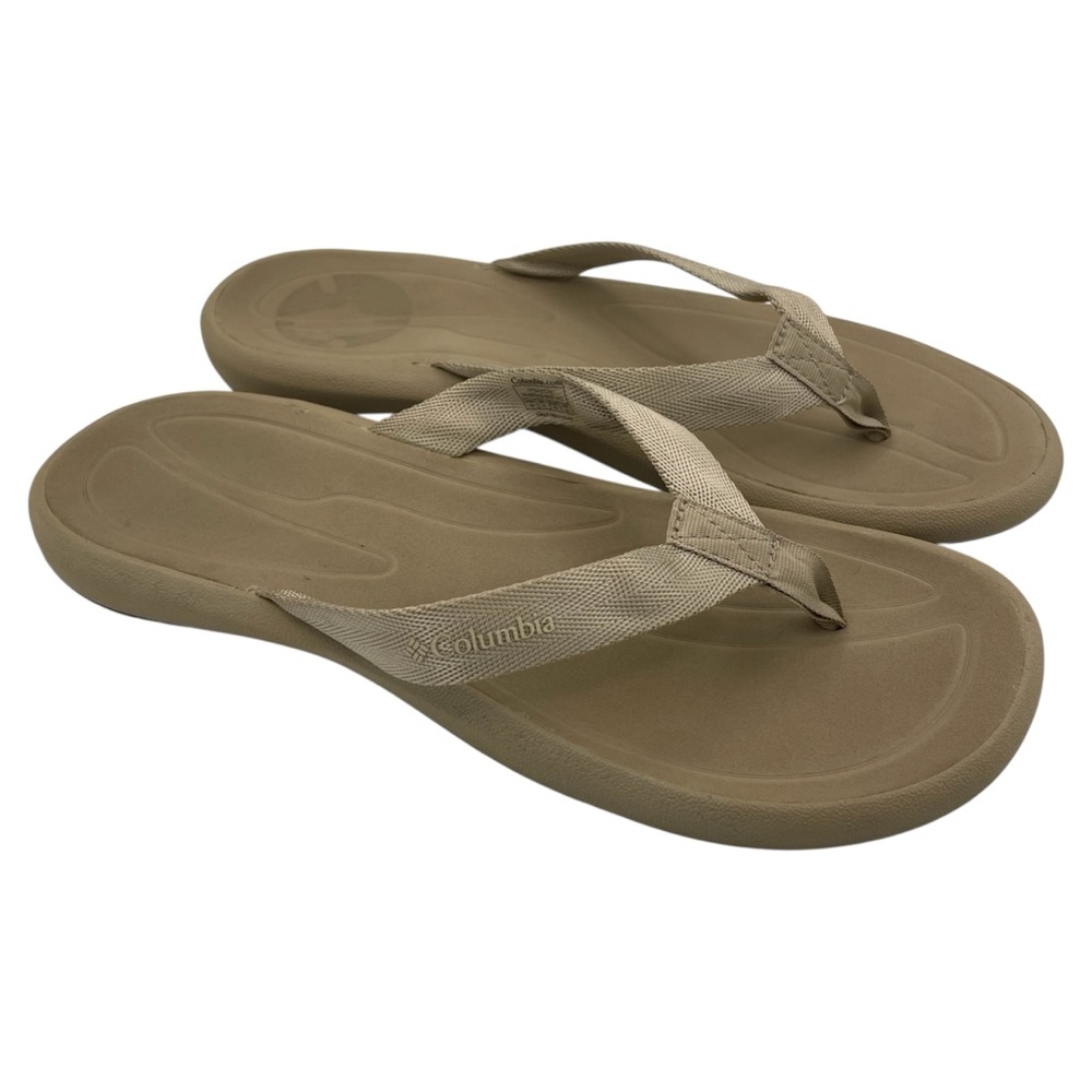Columbia tan comfy slide flip flops women’s Size 10